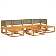 vidaXL 7 Piece Solid Acacia Wood Sofa Set in Gray