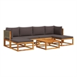 vidaXL 7 Piece Solid Acacia Wood Sofa Set in Gray