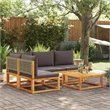 vidaXL 5 Piece Solid Acacia Wood Sofa Set in Gray