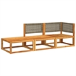 vidaXL 3 Piece Solid Acacia Wood Large Sofa Set in Gray