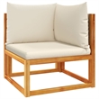 vidaXL Solid Acacia Wood Sofa White/Cream/Beige
