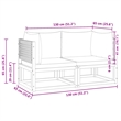 vidaXL Solid Acacia Wood Sofa White/Cream/Beige
