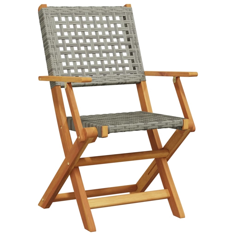 vidaXL Solid Acacia Wood Bistro Set in Gray