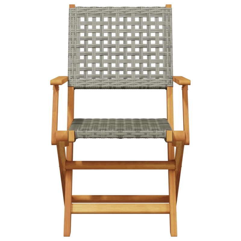 vidaXL Solid Acacia Wood Bistro Set in Gray