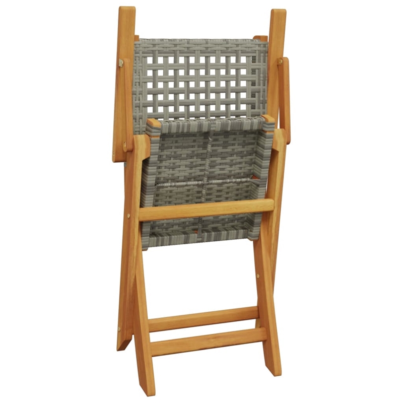 vidaXL Solid Acacia Wood Bistro Set in Gray
