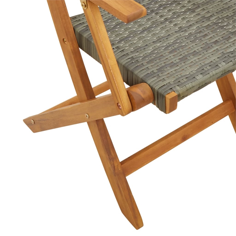 vidaXL Solid Acacia Wood Bistro Set in Gray