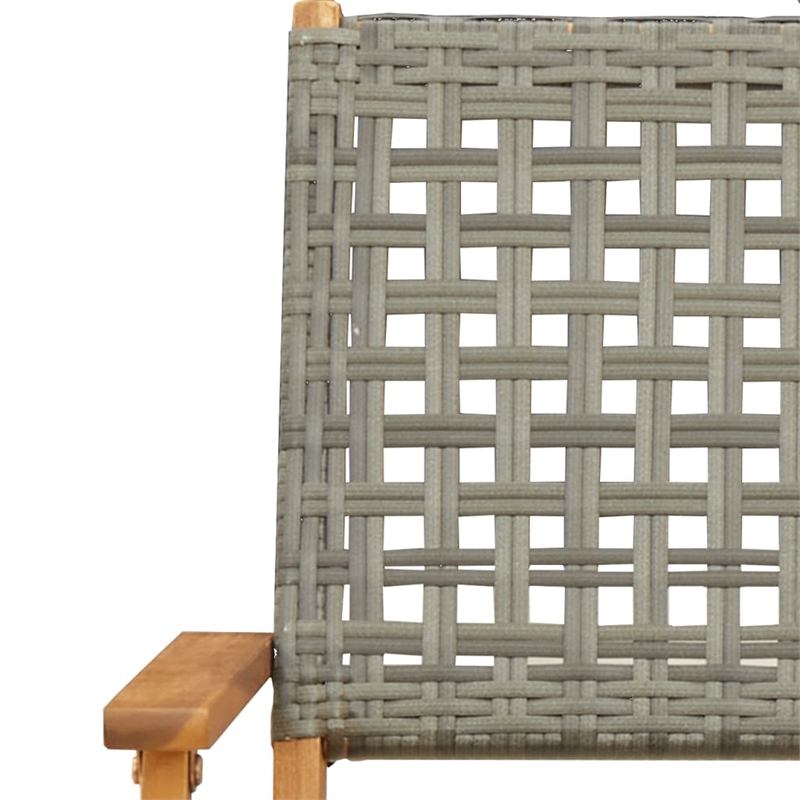 vidaXL Solid Acacia Wood Bistro Set in Gray