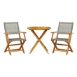 vidaXL Solid Acacia Wood Bistro Set in Gray