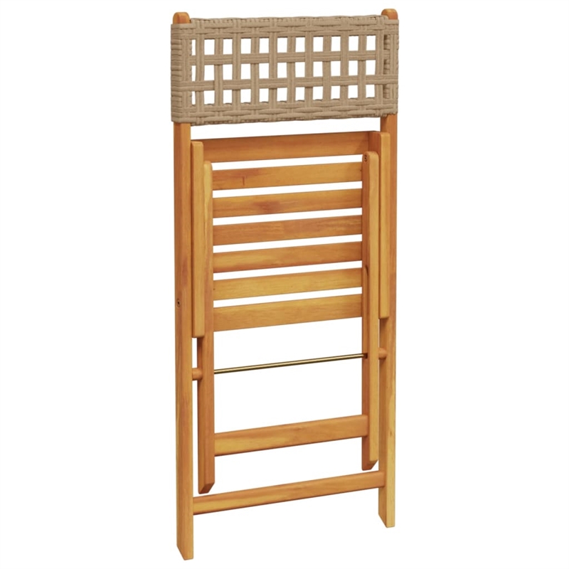 vidaXL Solid Acacia Wood Small Bistro Set in Beige