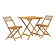 vidaXL Solid Acacia Wood Small Bistro Set in Beige
