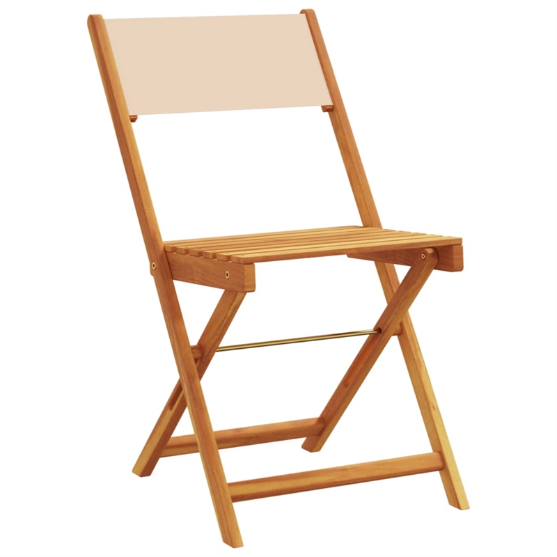 vidaXL Solid Acacia Wood Small Bistro Set in Beige