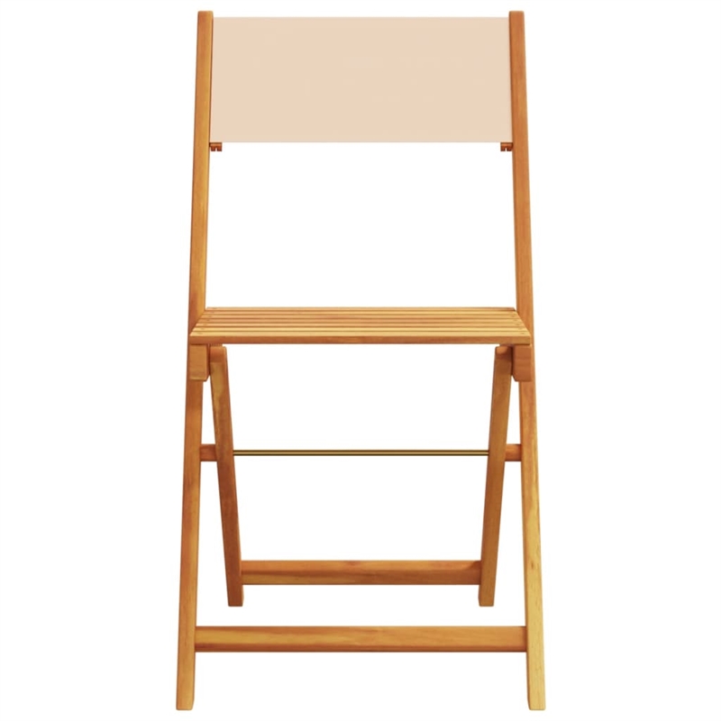 vidaXL Solid Acacia Wood Small Bistro Set in Beige
