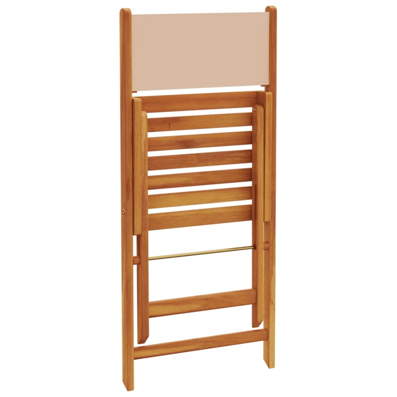 vidaXL Solid Acacia Wood Small Bistro Set in Beige