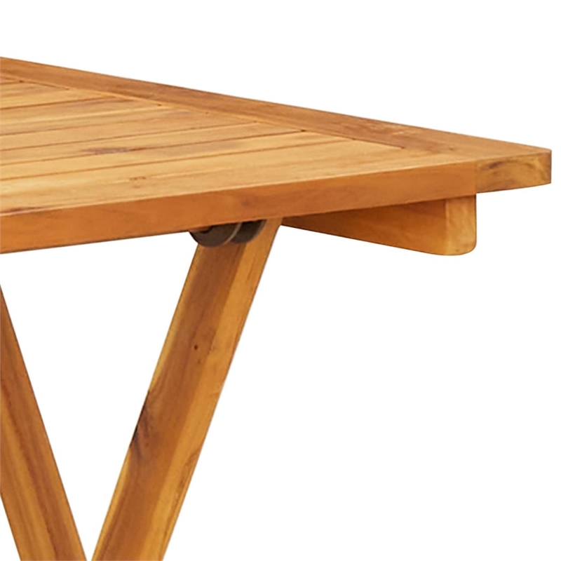 vidaXL Solid Acacia Wood Small Bistro Set in Beige