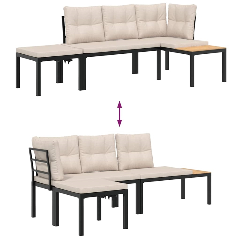 vidaXL Steel Garden Bench in Black