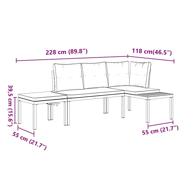 vidaXL Steel Garden Bench in Black