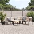 vidaXL Steel Bench in Black/Brown
