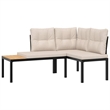 vidaXL Steel Bench in Black/Brown