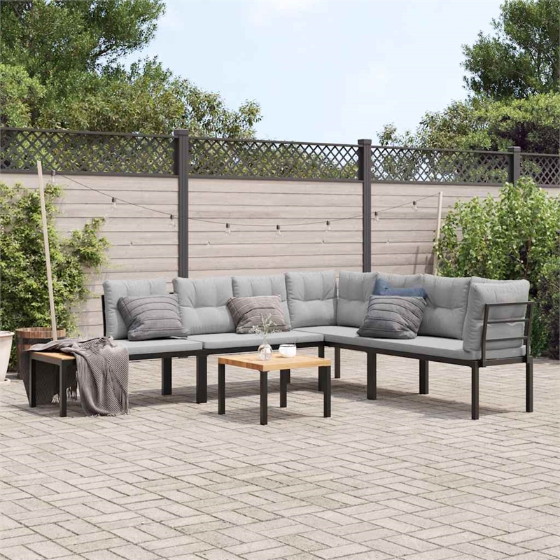 vidaXL Steel Garden Bench in Black
