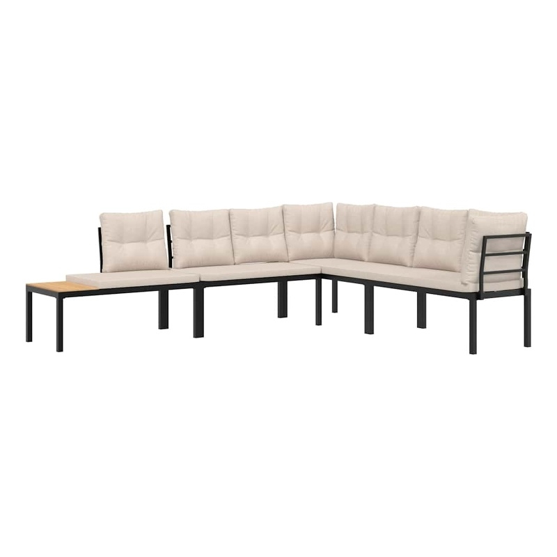 vidaXL Steel Large Bench in Black