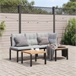 vidaXL Steel Bench in Black/Gray