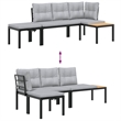 vidaXL Steel Bench in Black/Gray