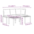 vidaXL Steel Bench in Black/Gray
