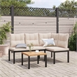 vidaXL Steel Bench in Black/Brown