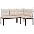 vidaXL Steel Bench in Black/Brown