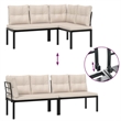 vidaXL Steel Bench in Black/Brown