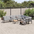 vidaXL 7 Piece Steel Sofa Set in Black