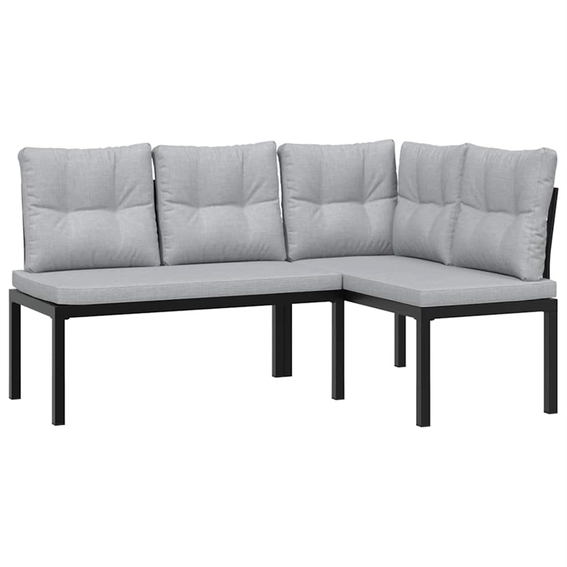 vidaXL 7 Piece Steel Sofa Set in Black