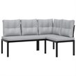 vidaXL 7 Piece Steel Sofa Set in Black