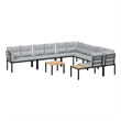 vidaXL 7 Piece Steel Sofa Set in Black