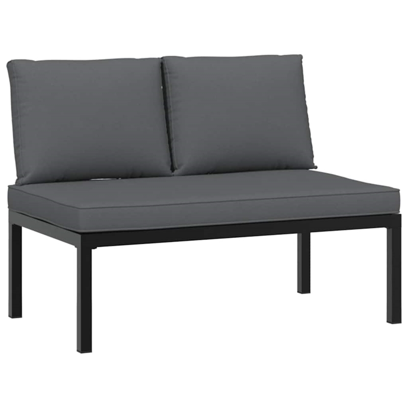 vidaXL 5 Piece Aluminum Standard Sofa Set in Black