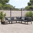 vidaXL Aluminum Sofa Set in Black/Anthracite