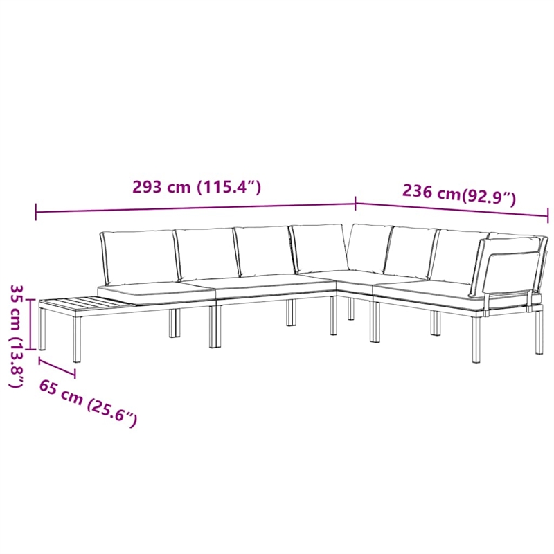 vidaXL Aluminum Sofa Set in Black/Anthracite