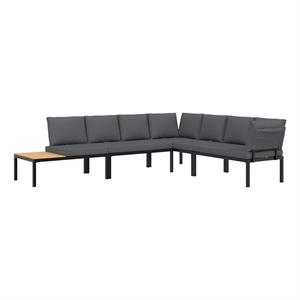 vidaXL Aluminum Sofa Set in Black/Anthracite