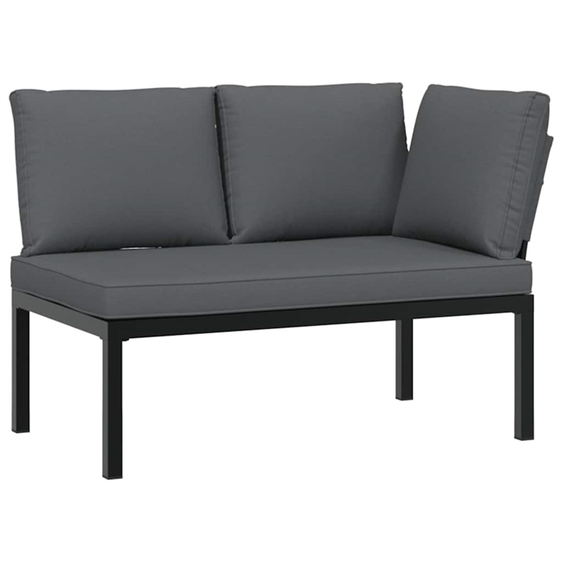 vidaXL 6 Piece Aluminum Large Sofa Set in Black
