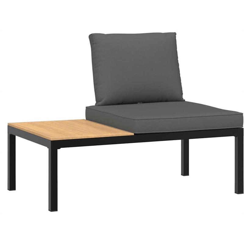 vidaXL 6 Piece Aluminum Large Sofa Set in Black