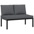 vidaXL 6 Piece Aluminum Large Sofa Set in Black