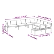 vidaXL 6 Piece Aluminum Large Sofa Set in Black
