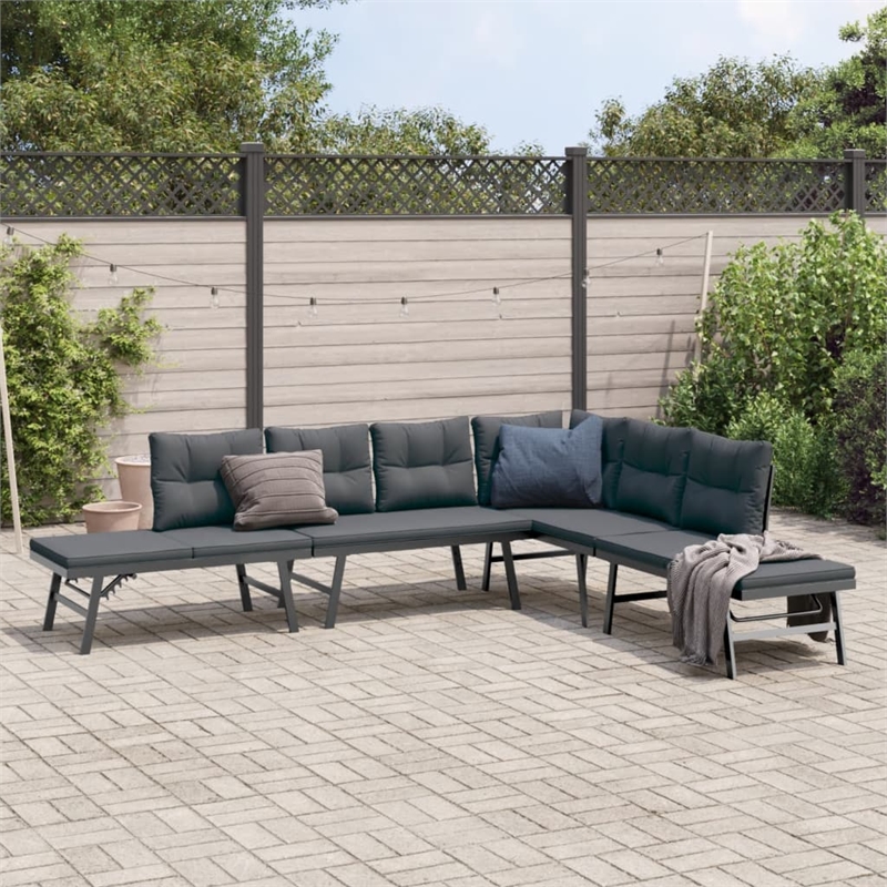 vidaXL 4 Piece Steel Bench in Black