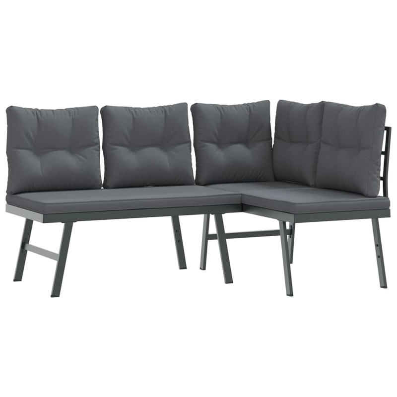 vidaXL 4 Piece Steel Bench in Black