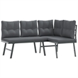 vidaXL 4 Piece Steel Bench in Black