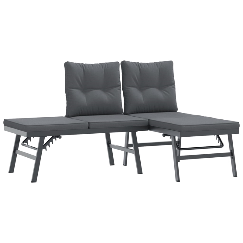 vidaXL 4 Piece Steel Bench in Black