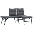 vidaXL 4 Piece Steel Bench in Black