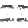 vidaXL 4 Piece Steel Bench in Black