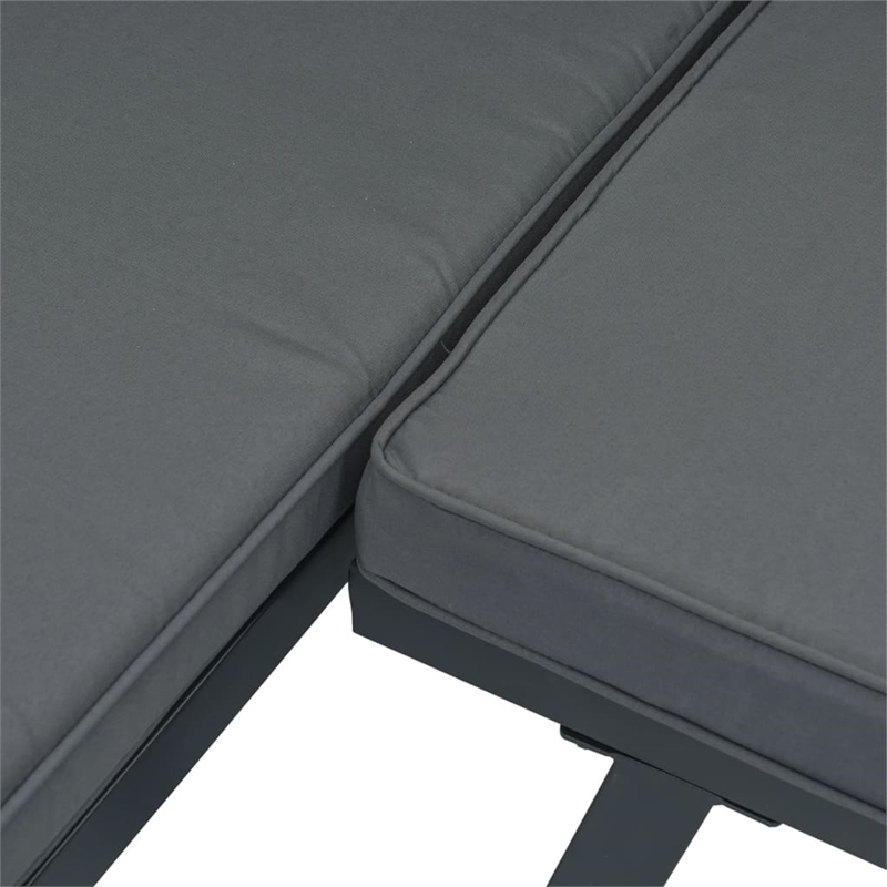 vidaXL 4 Piece Steel Bench in Black