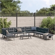 vidaXL Steel Large Garden Bench in Black